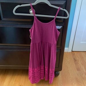 Girl’s maroon cotton spaghetti dress